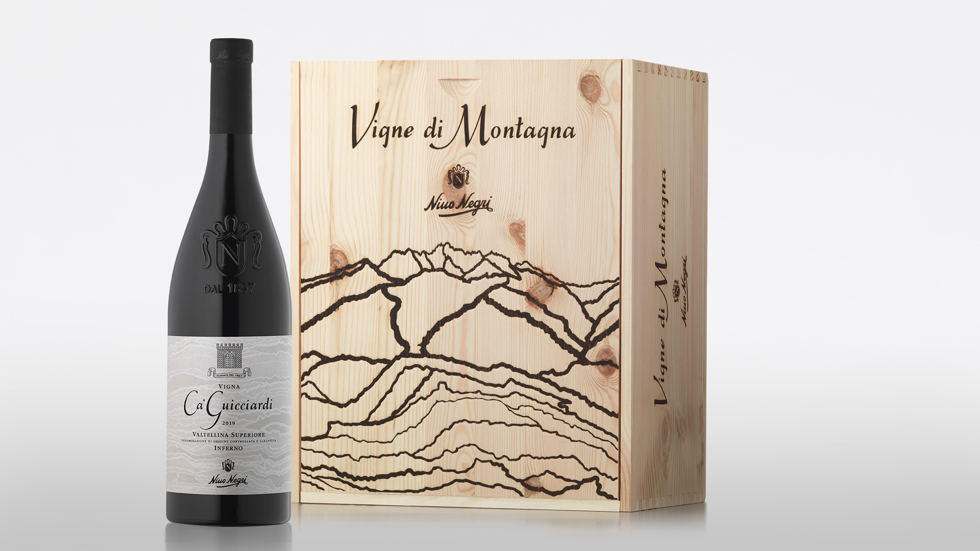 nino negri vigne di montagna packaging cassa legno