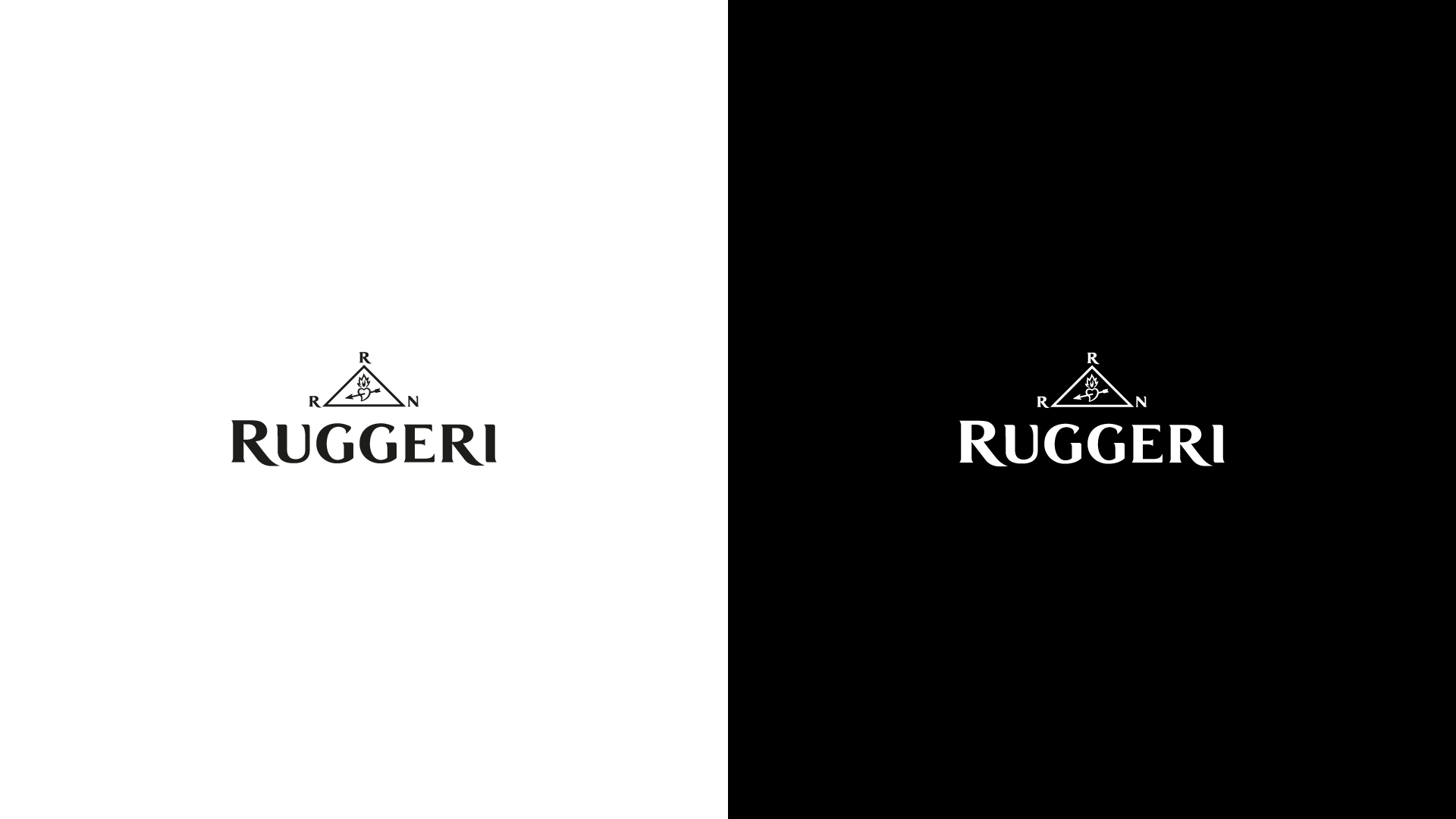 applicazioni della brand ruggeri bianco e nero