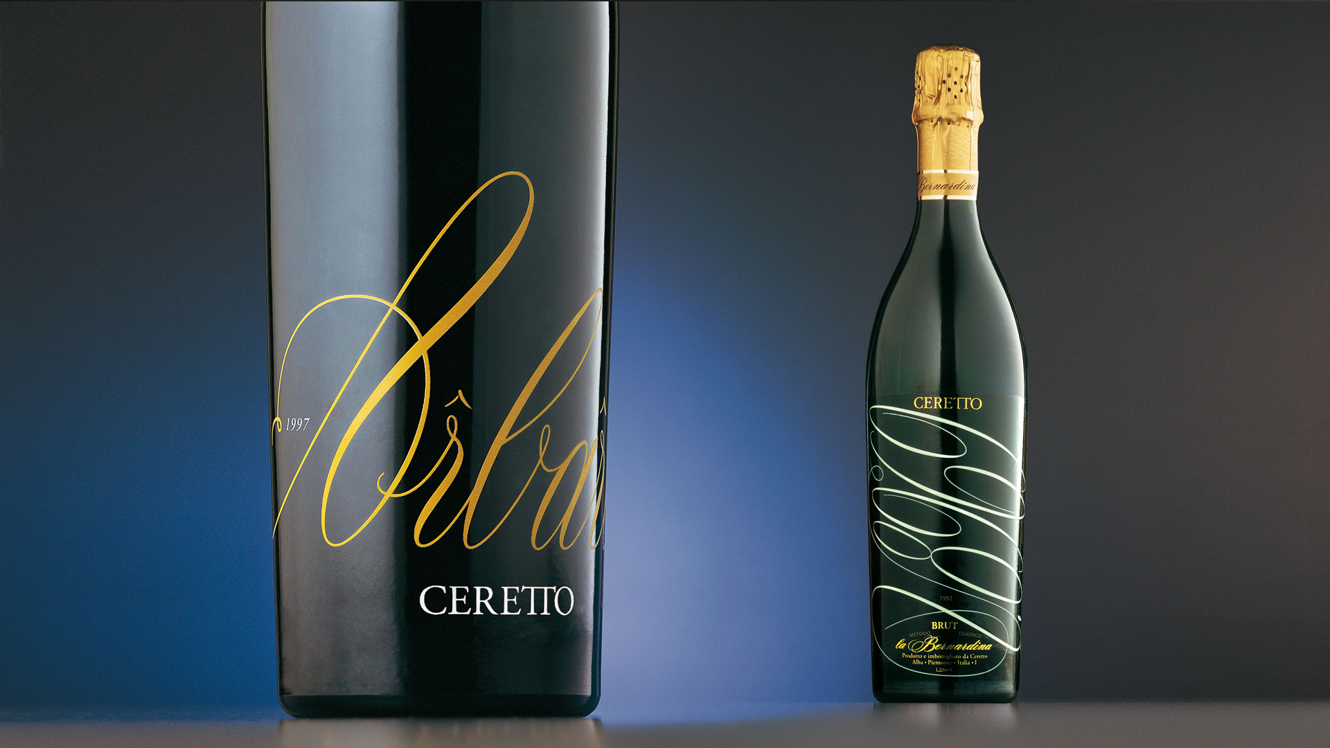 design etichette bottiglie di vino per ceretto