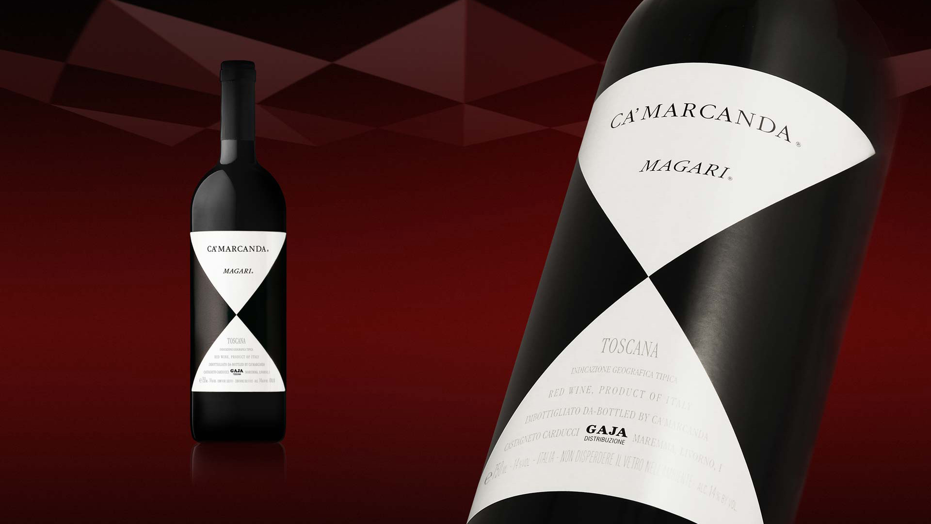 closeup etichetta vino ca'marcanda gaja