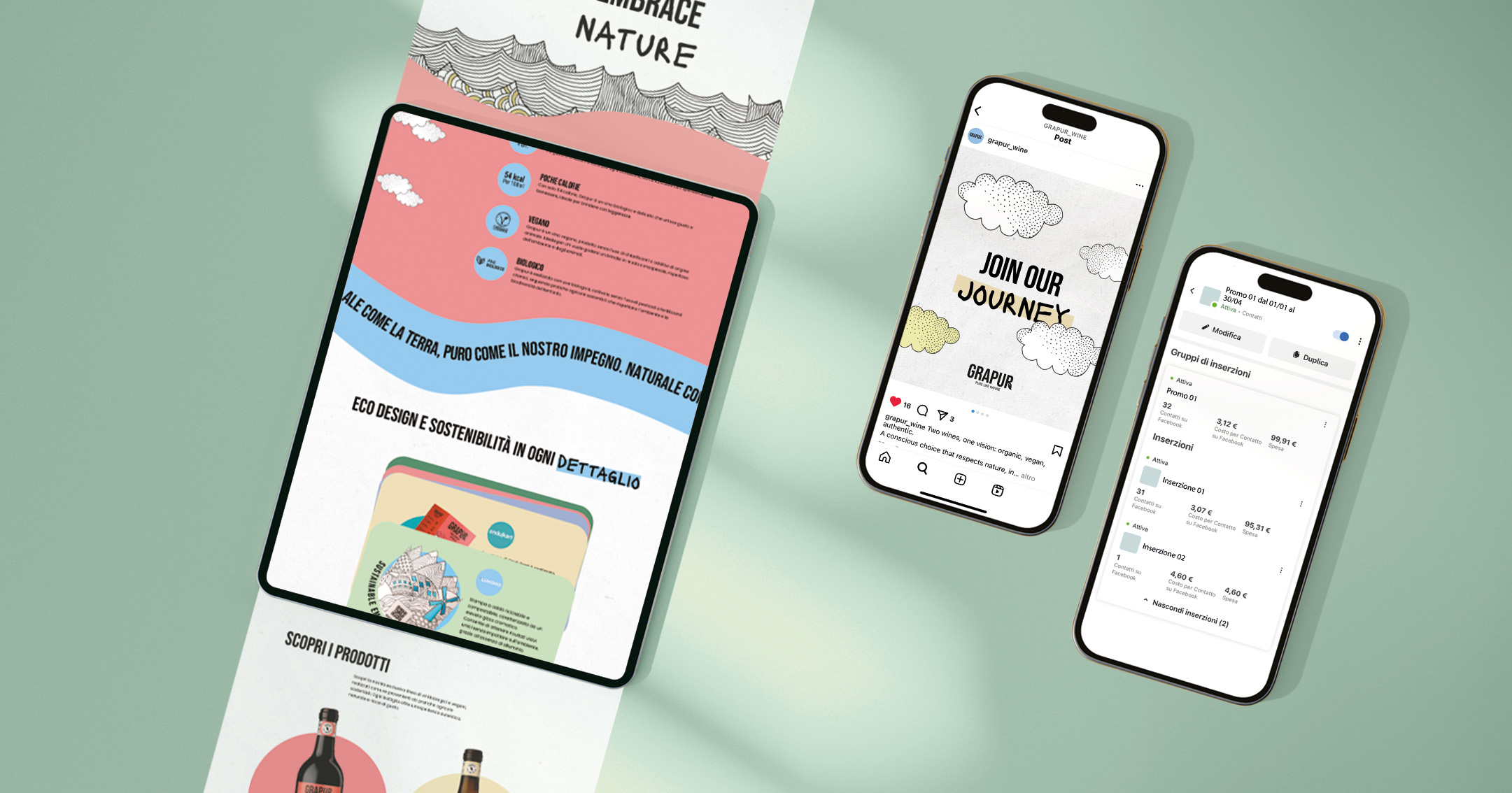 progettazione del sito web per grapur, marchio low alchol di Mack & Schuhle Italia