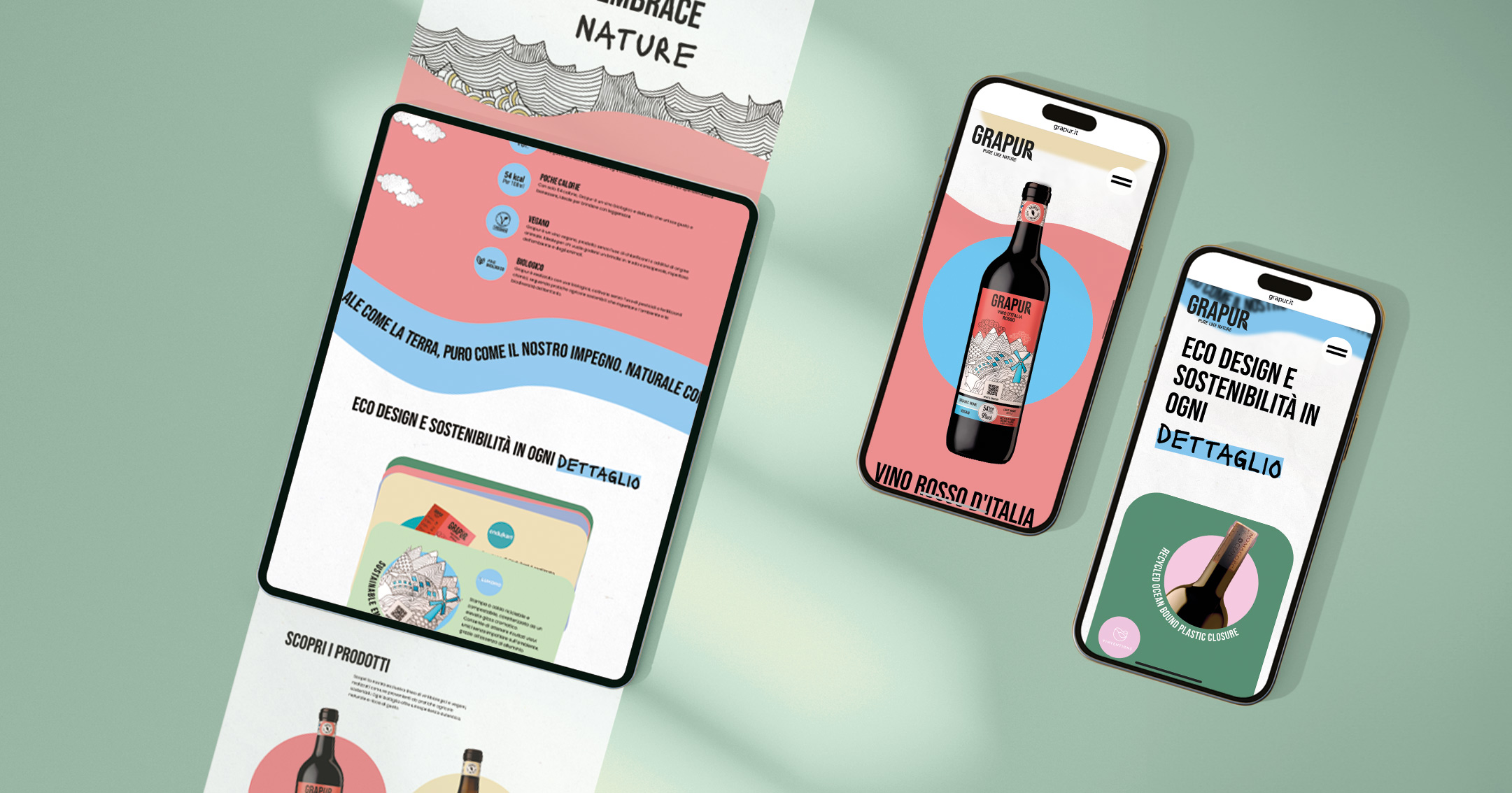 gestione social e progettazione sito web per grapur, marchio low alchol di Mack & Schuhle Italia