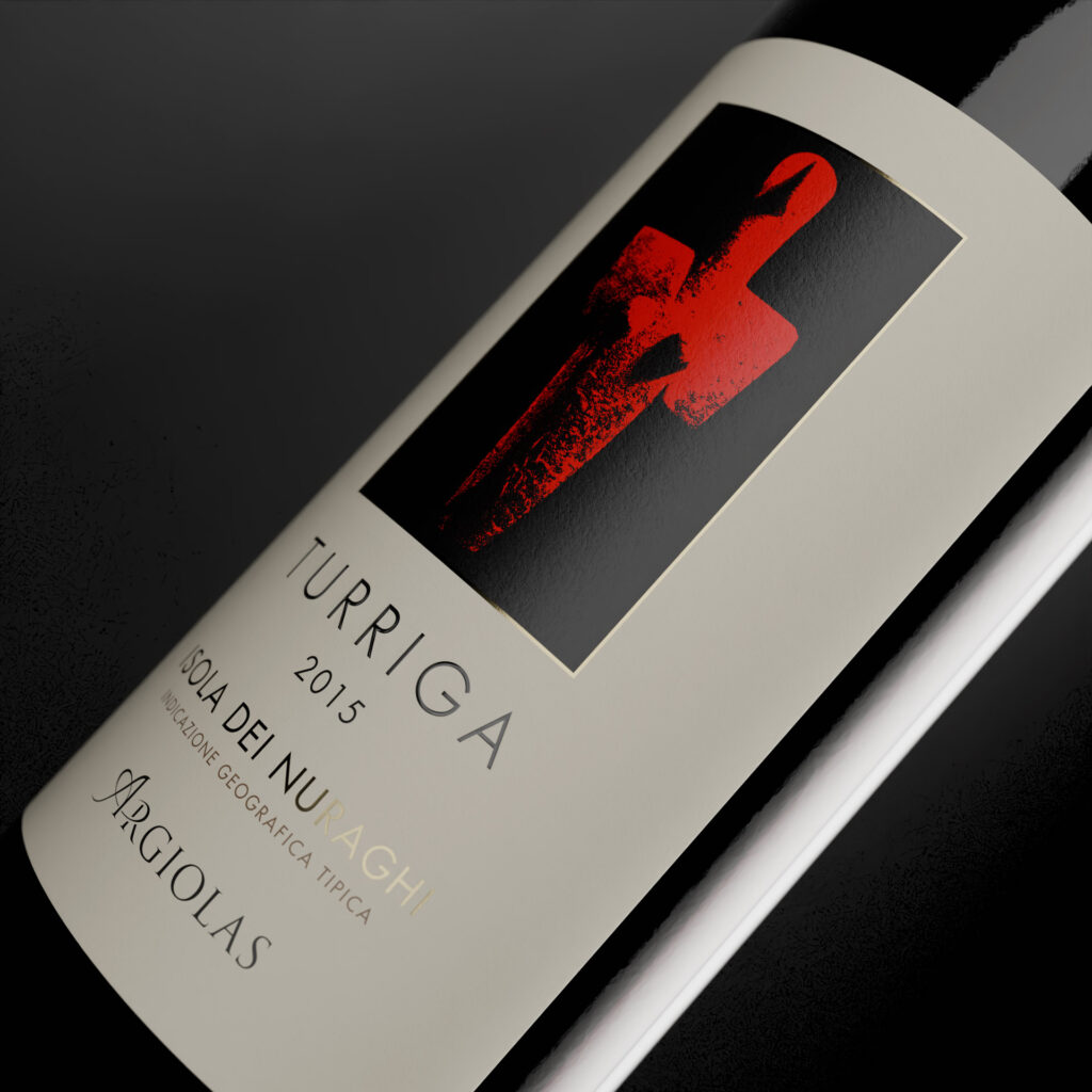 restyling dell'etichetta vino per turriga di argiolas