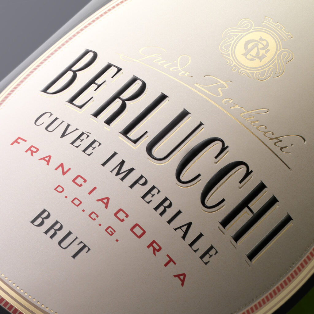 design dell'etichetta vino per berlucchi
